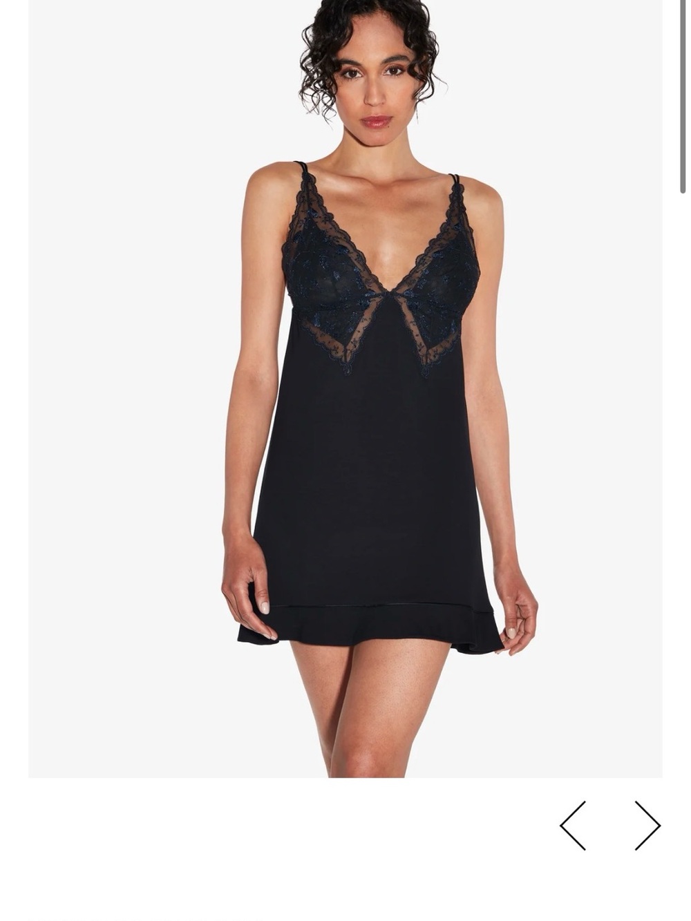 La Perla Black Lace-Trim Slip Chemise